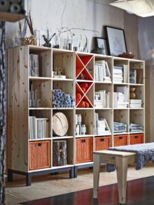 bibliothèque rangement Ikea rustique collection Nornas
