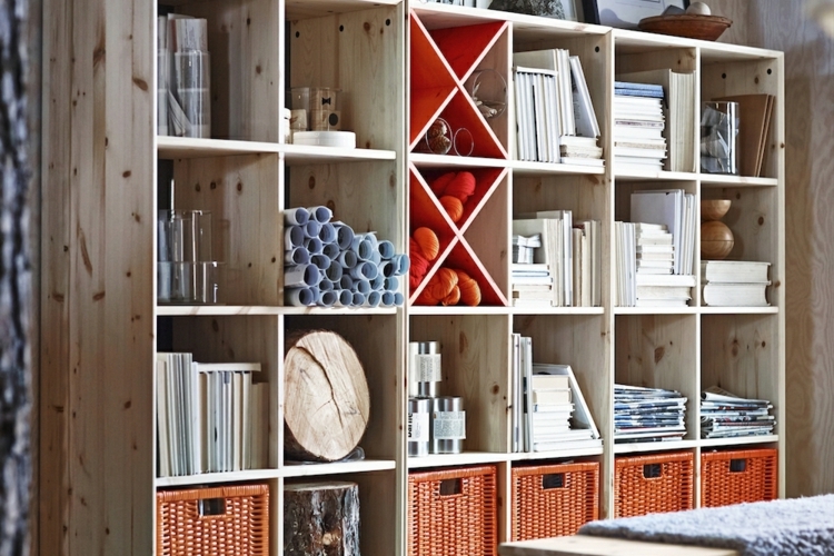 bibliothèque rangement Ikea rustique collection Nornas