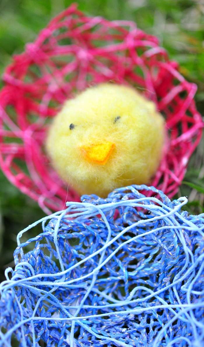 bricolage de Pâques facile-enfants-œufs-nids-oiseaux-fils