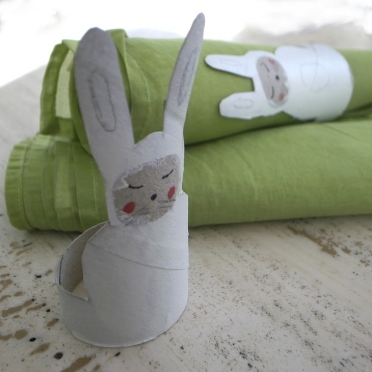 bricolage-facile-Pâques-rouleau-papier-rond-serviette-lapin