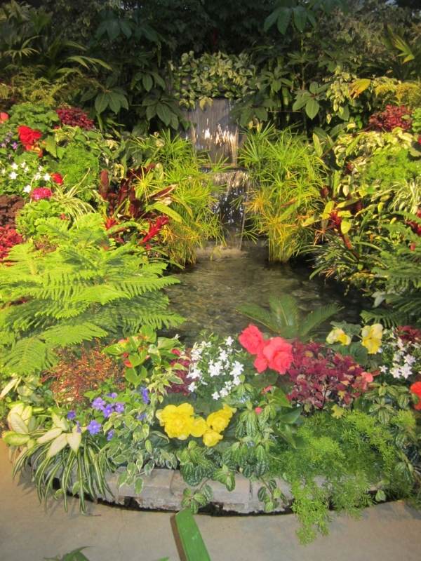 cascade-de-bassin-deco-jardin-fleurs-multicolores
