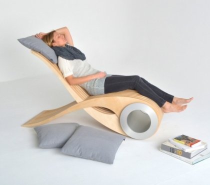 chaise longue design Exocet utilisation intérieure