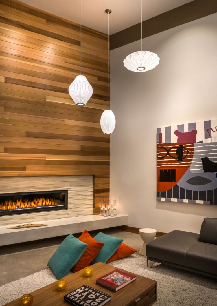 cheminée-contemporaine-salon-intégrée-revêtement-aspect-bois