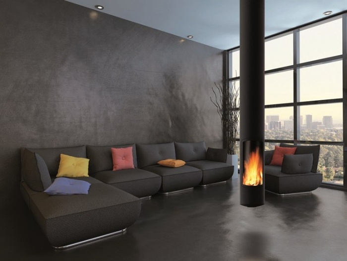 cheminée-design-2015-bois-flottante-noire-SLIM-Focus cheminée design