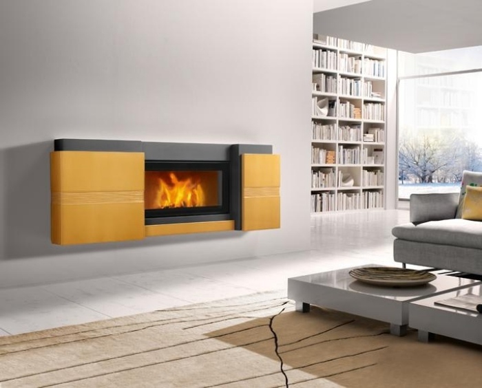 cheminée-design-2015-revêtement-jaune-GRAZ-Piazzetta