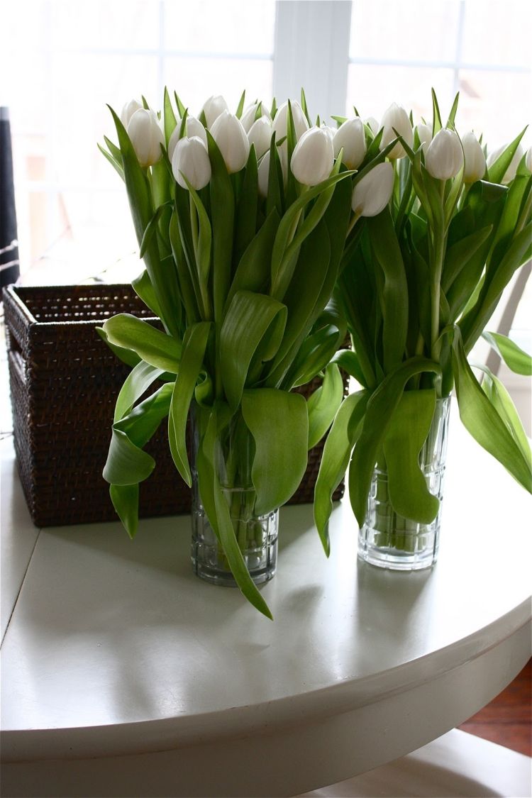 composition-florale-saule-chat-tulipes-blanches composition florale