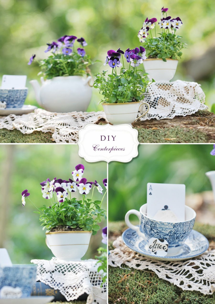 decoration-jardin-tasses-café-porcelaine-pots-fleurs-pensées