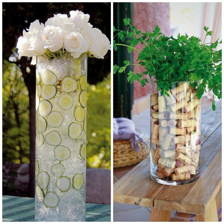 decoration-jardin-vases-hauts-herbes-roses