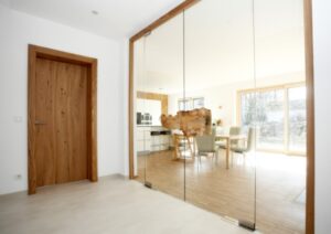 doubles portes intérieures verre poignée-bois-rustique
