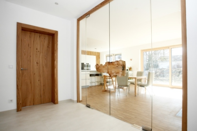 doubles portes intérieures verre poignée-bois-rustique