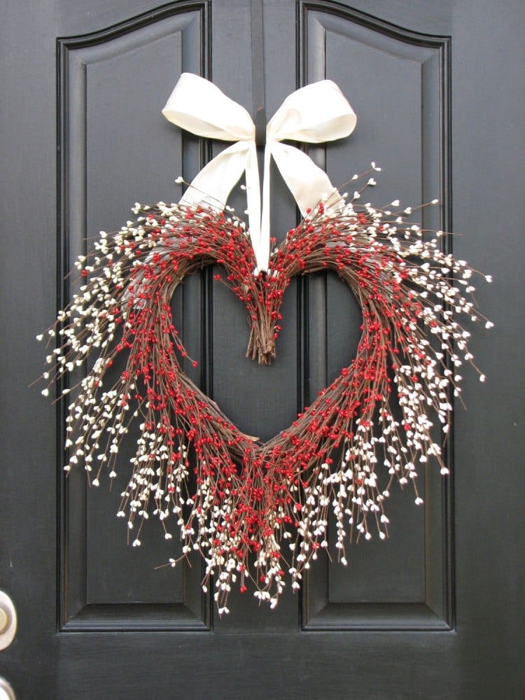 décoration de Saint Valentin super couronne-coeur-porte-entrée