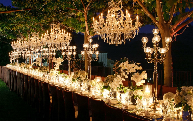 décoration table mariage longue champêtre vintage