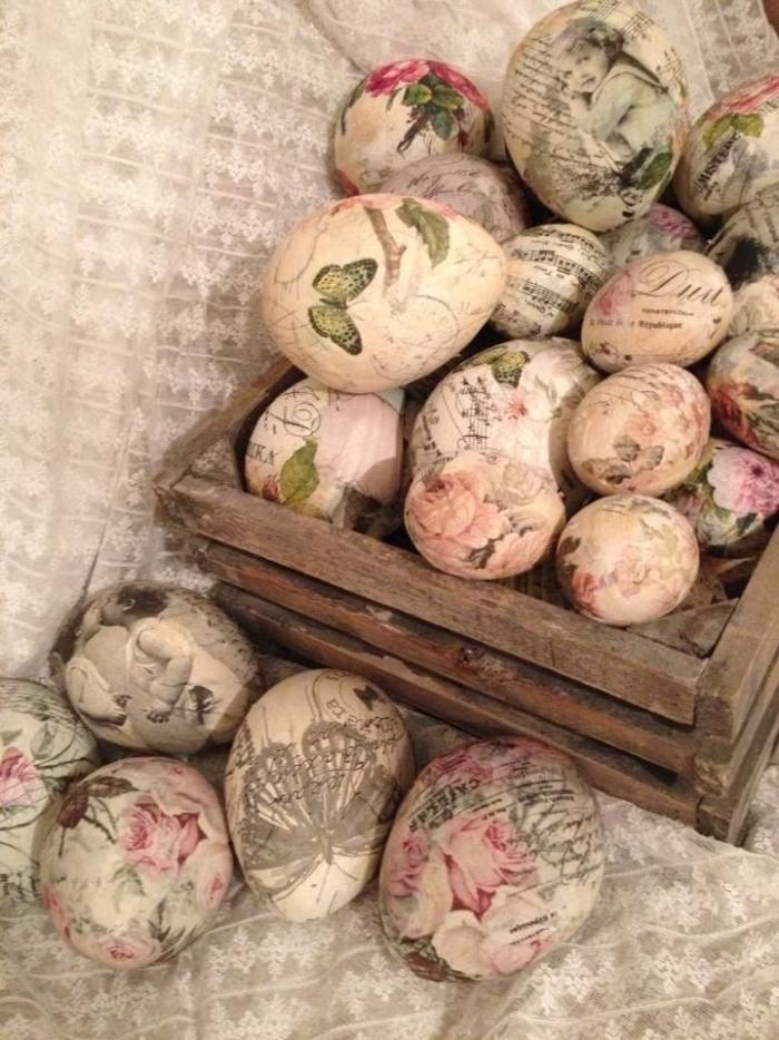 décoration vintage œufs Pâques découpage-papillons-roses