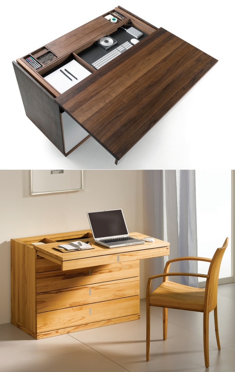 fabriquer-bureau-table-pliante-bois-tiroirs fabriquer un bureau