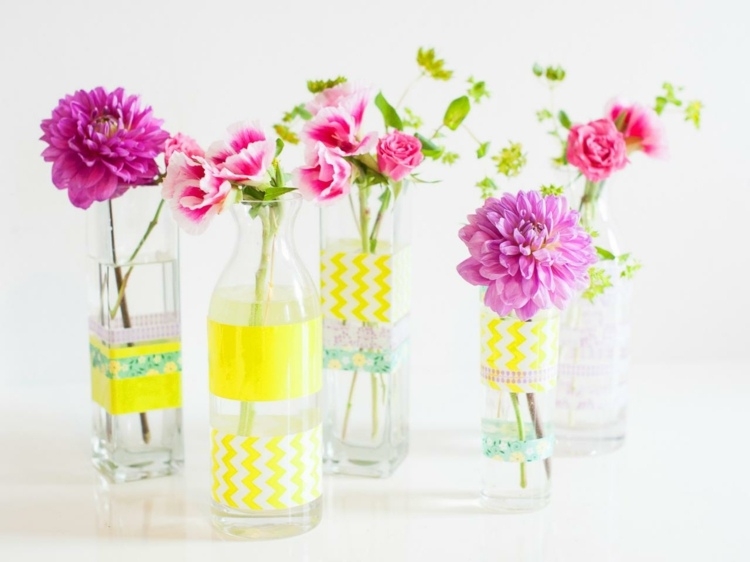 idée-décoration-vintage-décorer-vases-Washi-tape