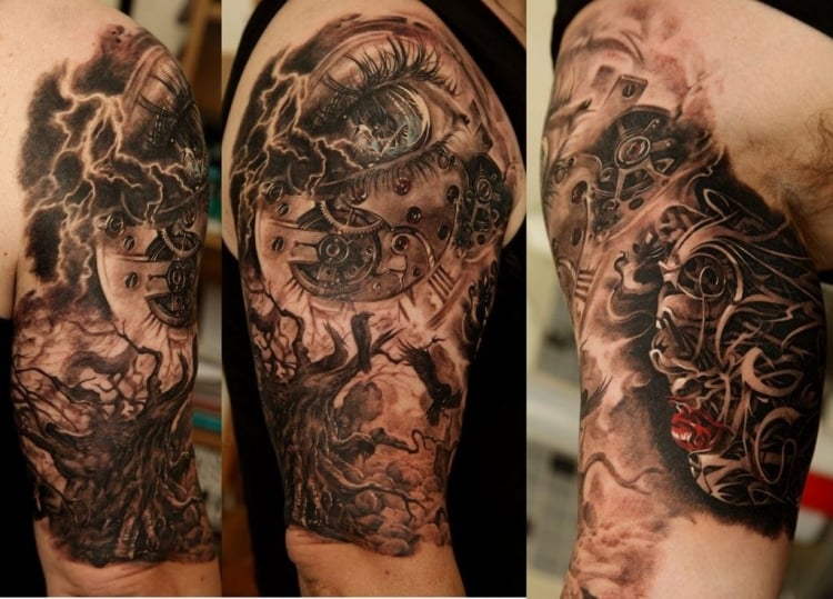 idée originale tatouage bras épaule homme