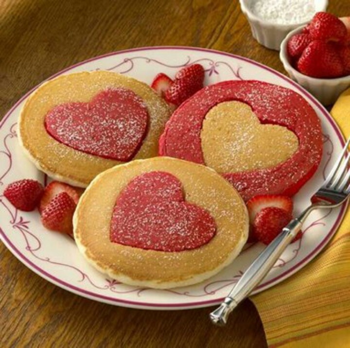 idées St Valentin petit-déjeuner crêpes-américaines