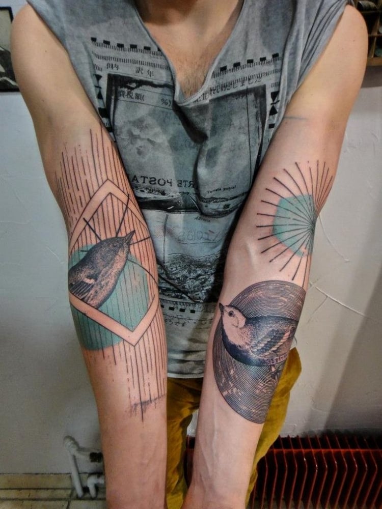 idées-tatouage-bras-avant-bras-femme-homme-oiseaux