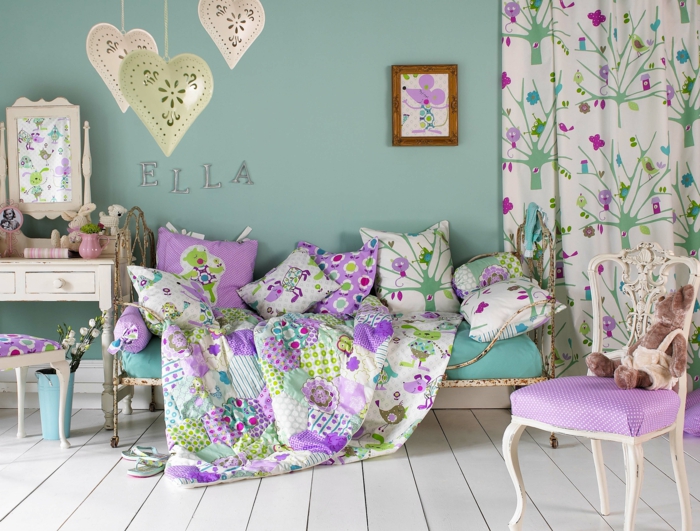idées tissus romantiques décoration chambre enfant fille
