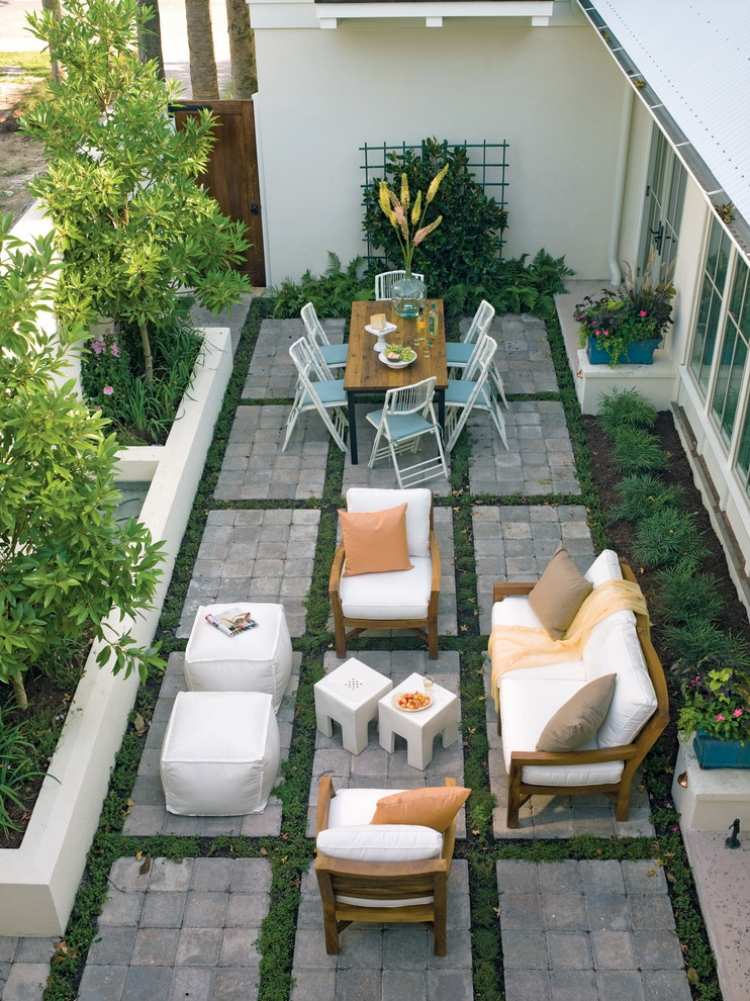 terrasse et jardin revetement-sol-dalles-coin-salon-meubles