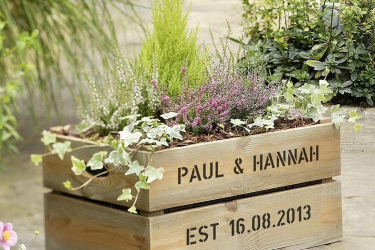jardinière en bois DIY décoration-marriage-extérieur