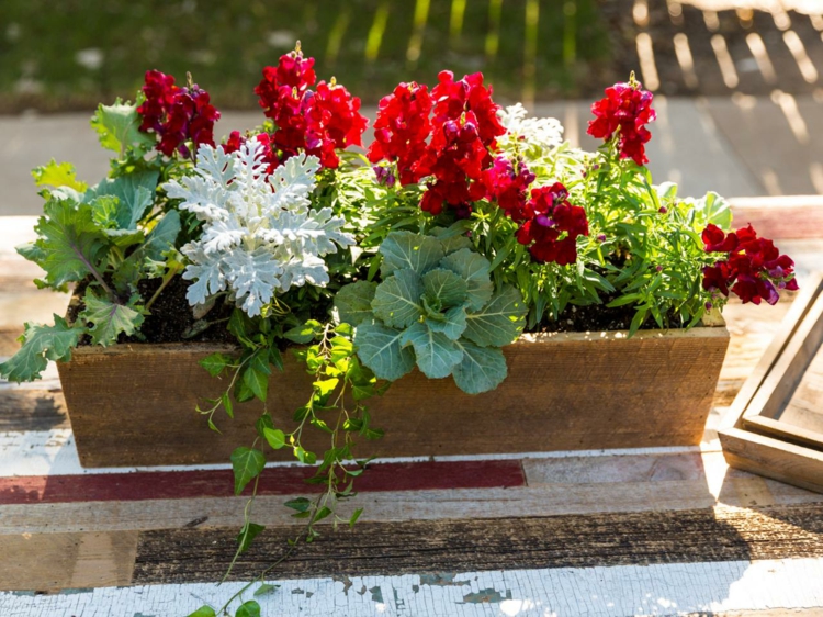 jardinière en bois de récupération DIY-plantes-fleurs