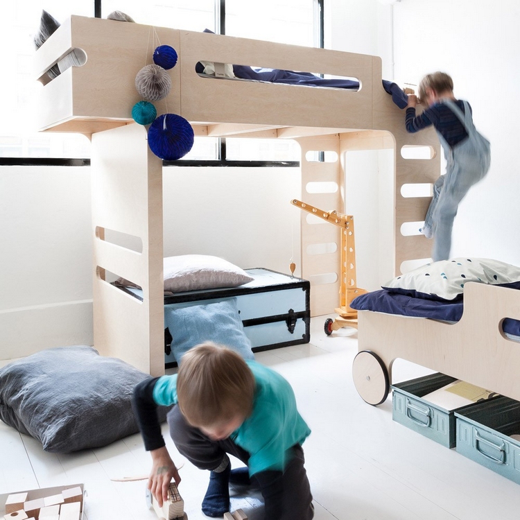 lit pour enfant peu encombrant- lit-mezzanine espace jouer