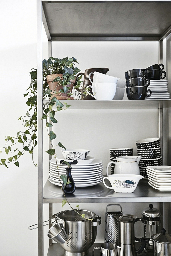 meuble rangement ouvert cuisine design scandinave