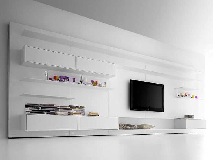 meuble-tv-design-montage-mural-blanc-mat-MDF-Italia