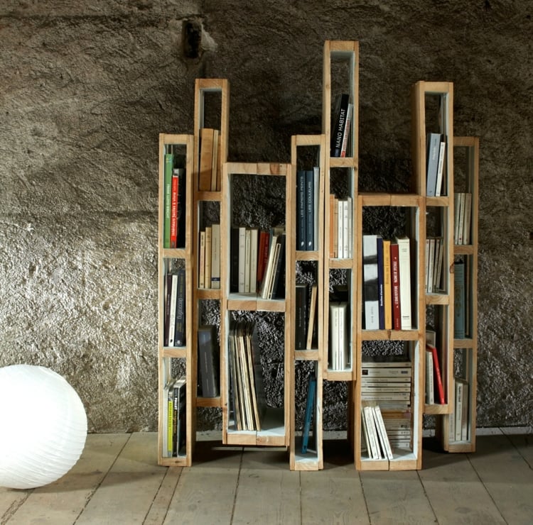 meubles-palettes-diy-bibliothèque-originale meubles en palettes