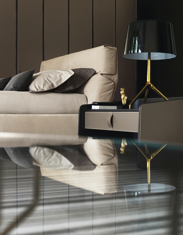 mobilier-design-Flou-lit-cuir-beige mobilier design