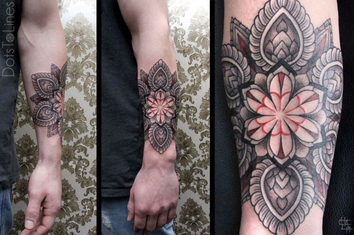 modele-tatouage-avant-bras-idees-maorie-multicolore