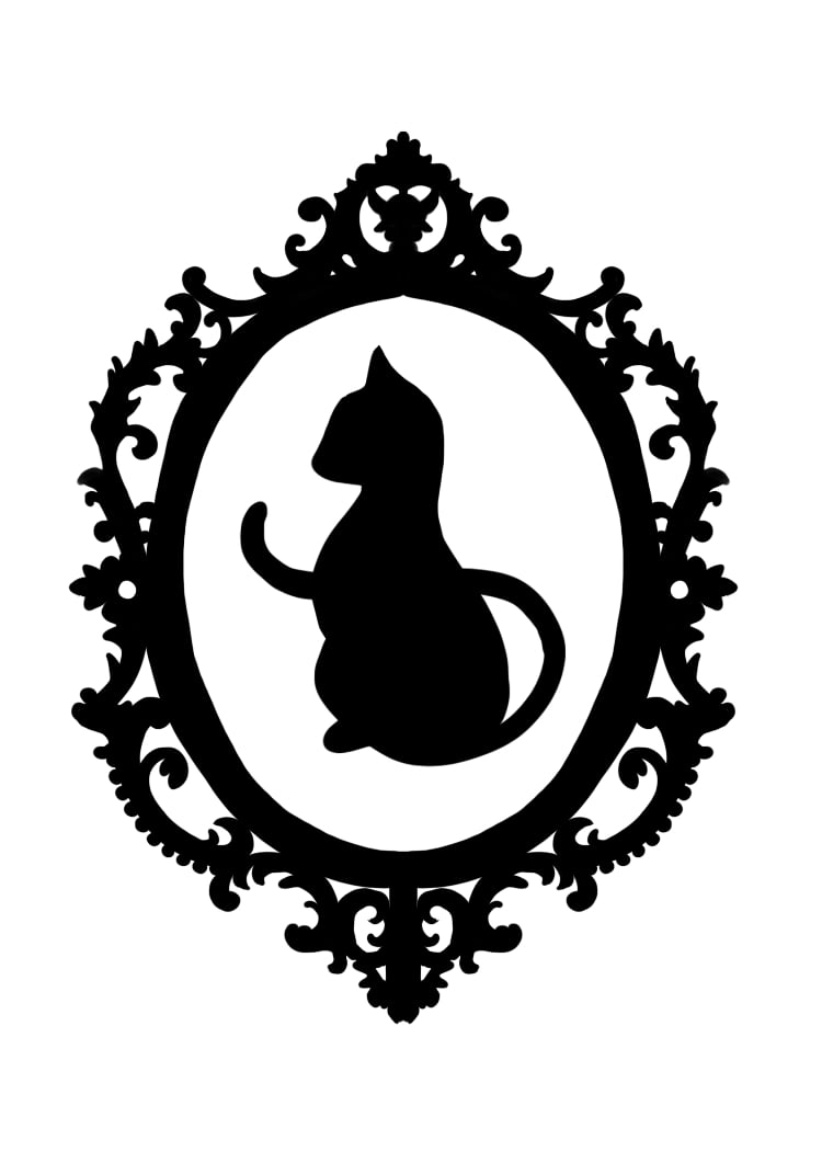 modele-tatouage-chaton-noir-miroir