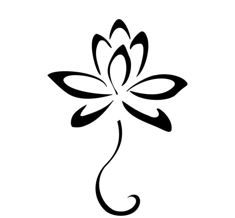 modele-tatouage-fleur-lotus-délicate