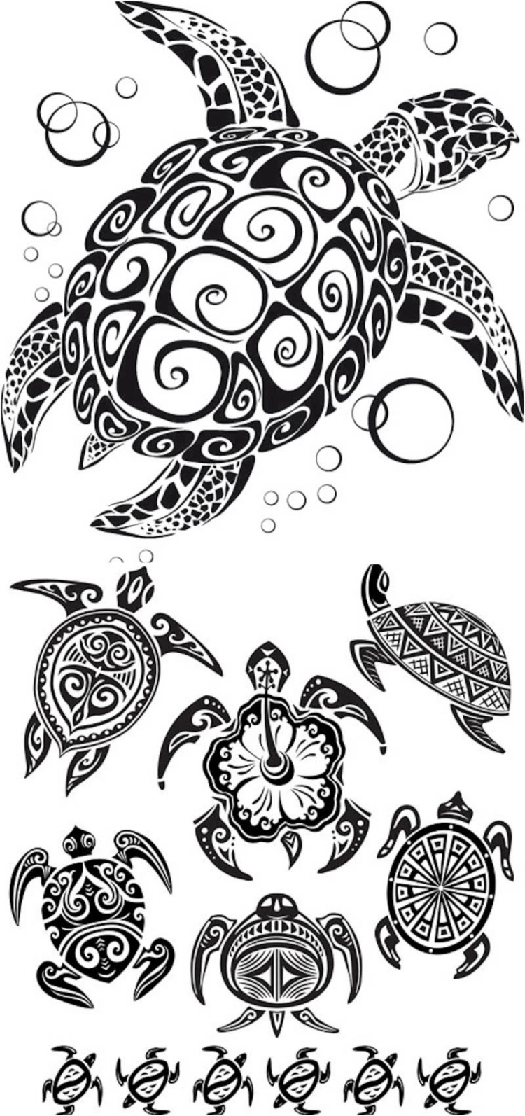 modele-tatouage-tortues-motifs-originaux modèle de tatouage