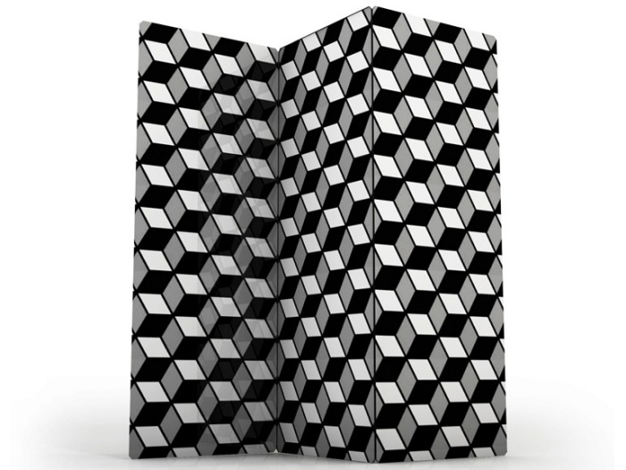 paravent-design-SIMBOLO-Altreforme-motifs-cubes-3d-aluminium