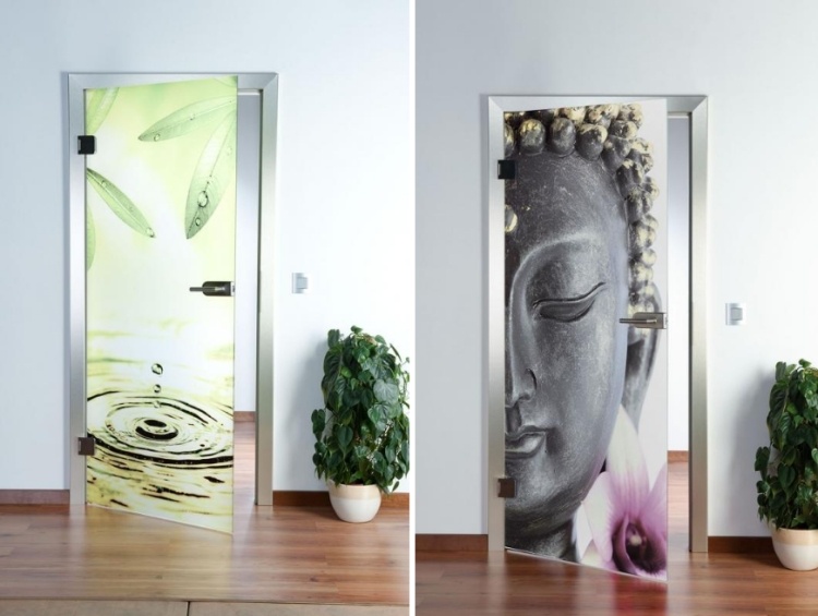 portes intérieures modernes verre impressions-motifs-Zen