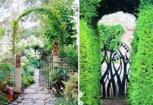 portillon-jardin-métalliques-arche-plantes-grimpantes