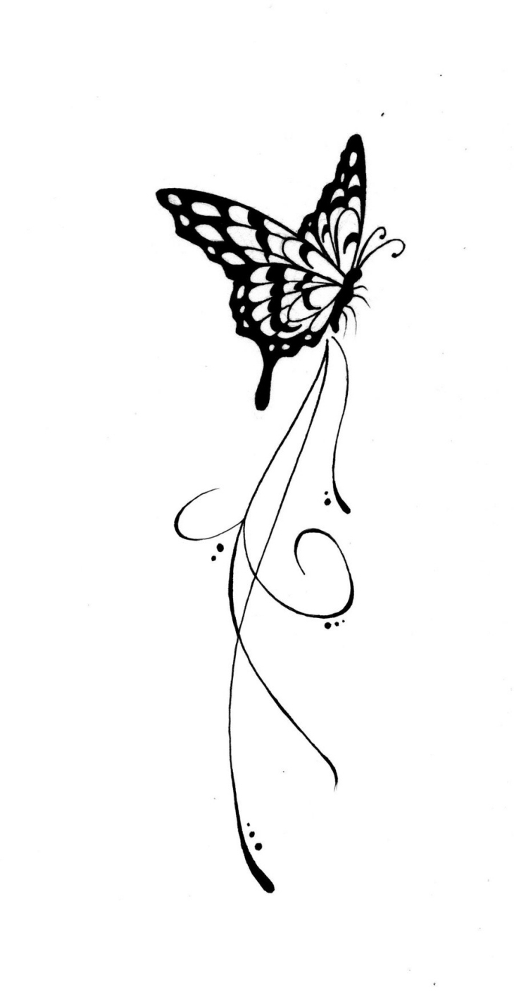 tatouage-papillon-contour-noir-fond-blanc