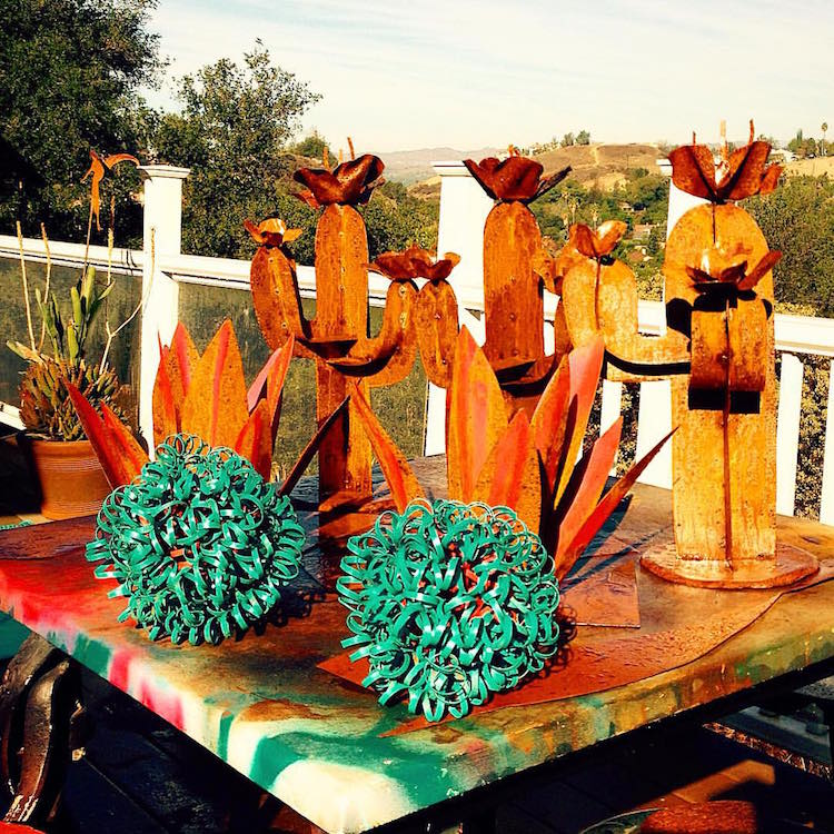 acier-corten-déco-jardin-sculptures-cactus