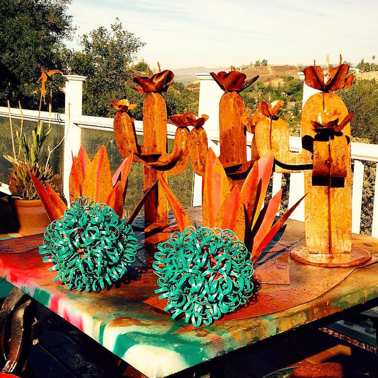 acier-corten-déco-jardin-sculptures-cactus