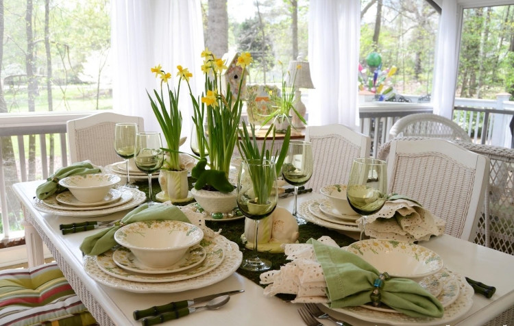 arts de la table dresser-décorer-table-printemps-Pâques-vert