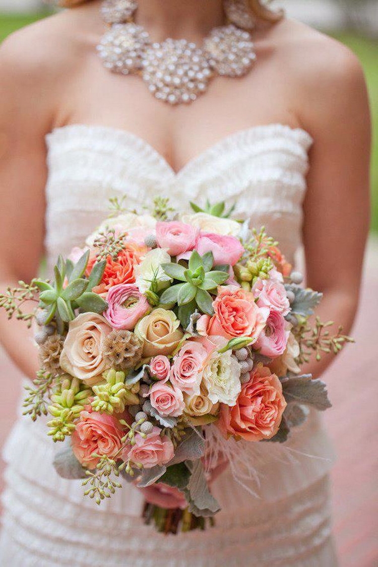 bouquet-mariée-mariage-vintage-champêtre-roses-succulentes