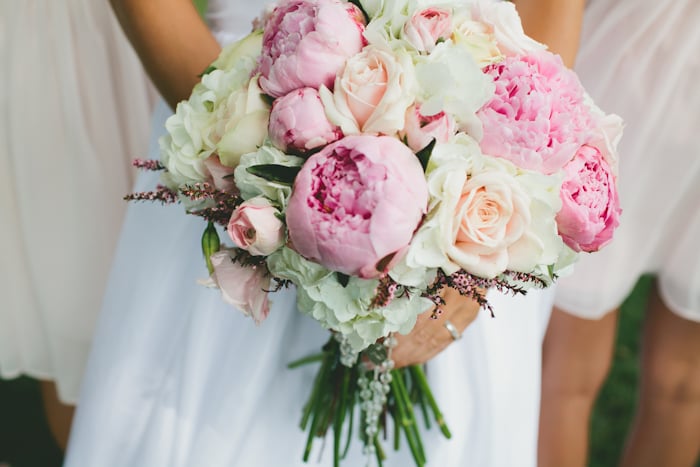 bouquet de mariée pivoines roses-nuances-pastel