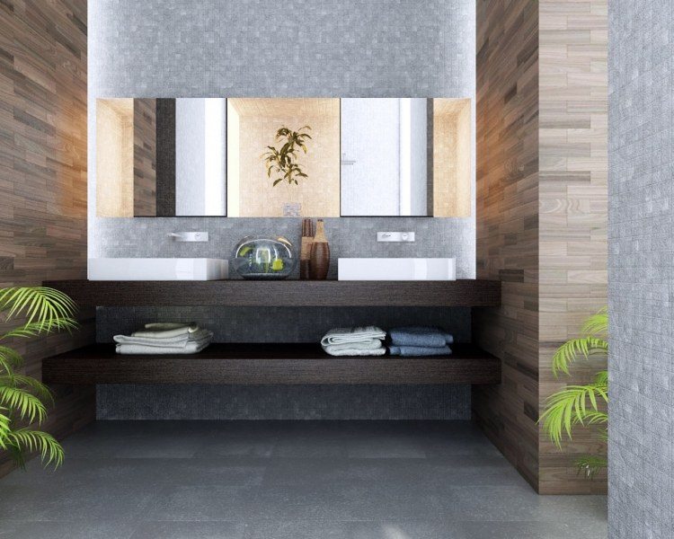 Carrelage salle de bains et 7 tendances à suivre en 2015 Meuble salle de bain double vasque a poser