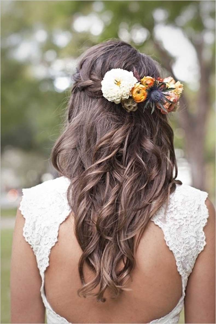 coiffure de mariage champêtre 2015-cheveux-détachés-tresse