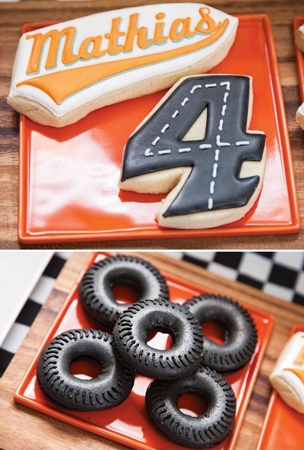 deco-anniversaire-enfant-thematique-rallie-biscuits-pneus déco anniversaire enfant