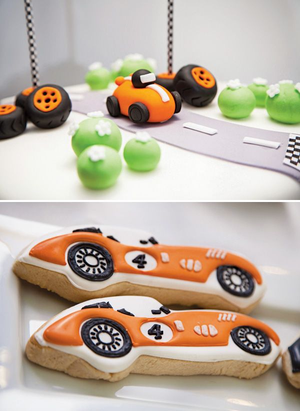 deco-anniversaire-enfant-thematique-rallie-voitures-biscuits déco anniversaire enfant