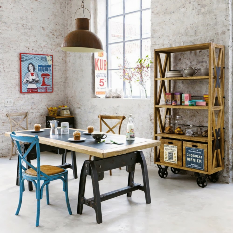 deco-campagne-chic-industriel-table-manger-commode