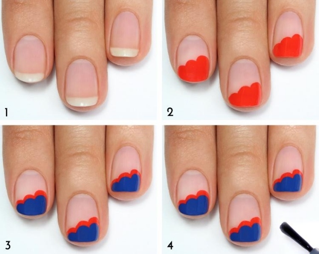 decoration-ongles-etape-par-etape-French-manicure-multicolores